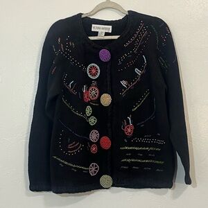 Victoria Harbour 80s Vintage beaded knit cardigan sweater